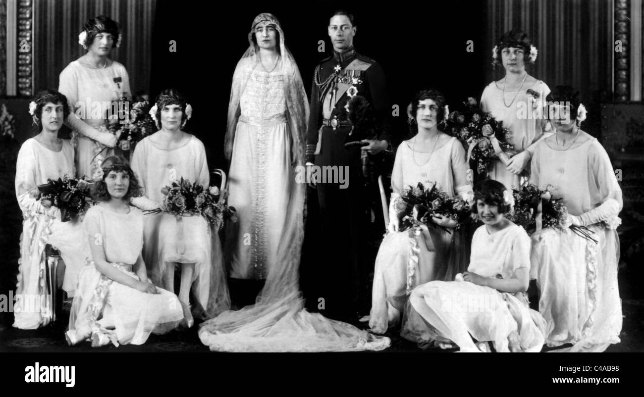 LADY MARY CAMBRIDGE LADY MARY THYNNE ELIZABETH ELPHINSTONE LA REINE ELIZABETH GEORGE VI LADY MAY CAMBRIDGE LADY KATHARINE HAM Banque D'Images