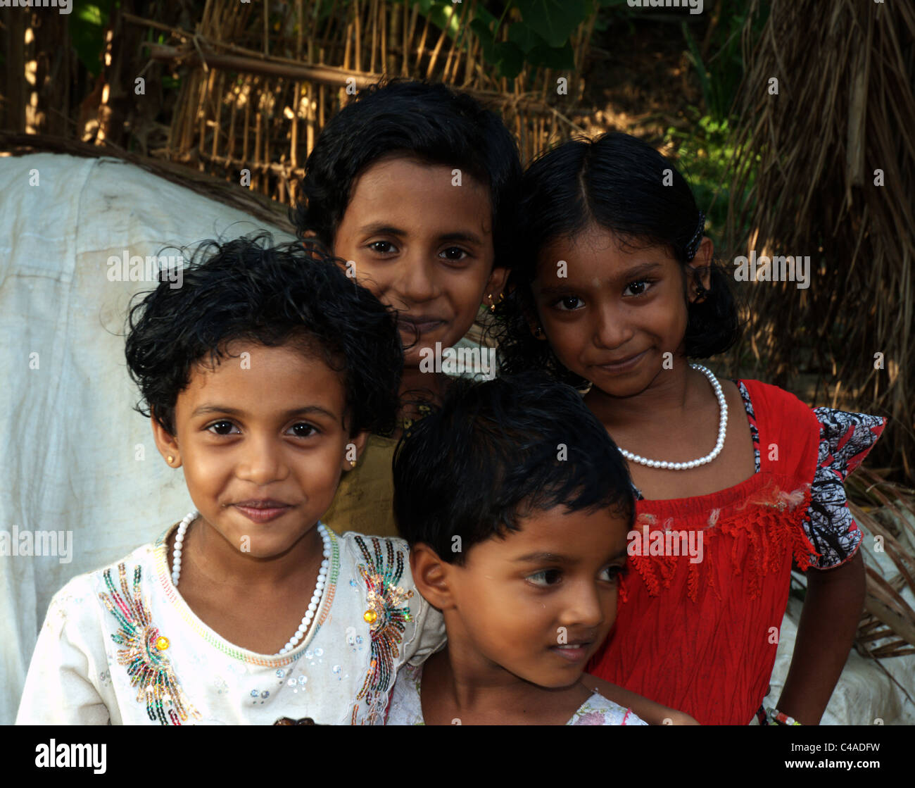 Quatre jeunes filles indiennes Banque D'Images