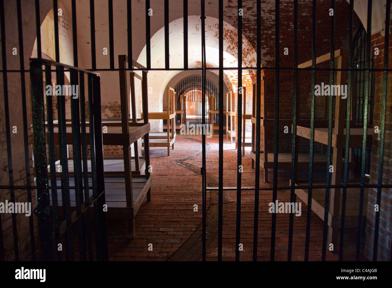 Utilisé comme prison pour les prisonniers des Confédérés à l'intérieur de Fort Pulaski National Monument, Tybee Island, Géorgie Banque D'Images