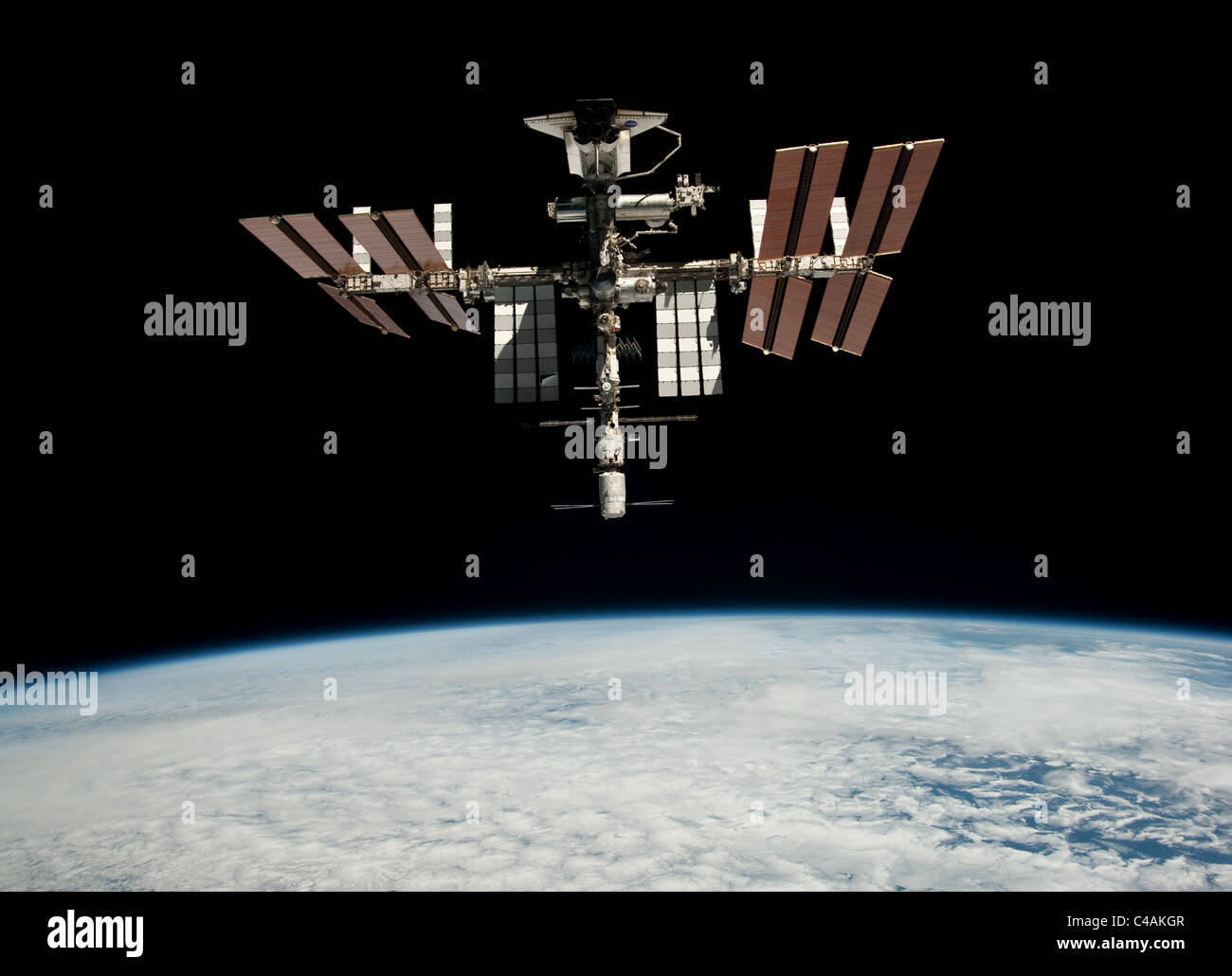 La navette spatiale Endeavour amarrée à la Station spatiale internationale Banque D'Images