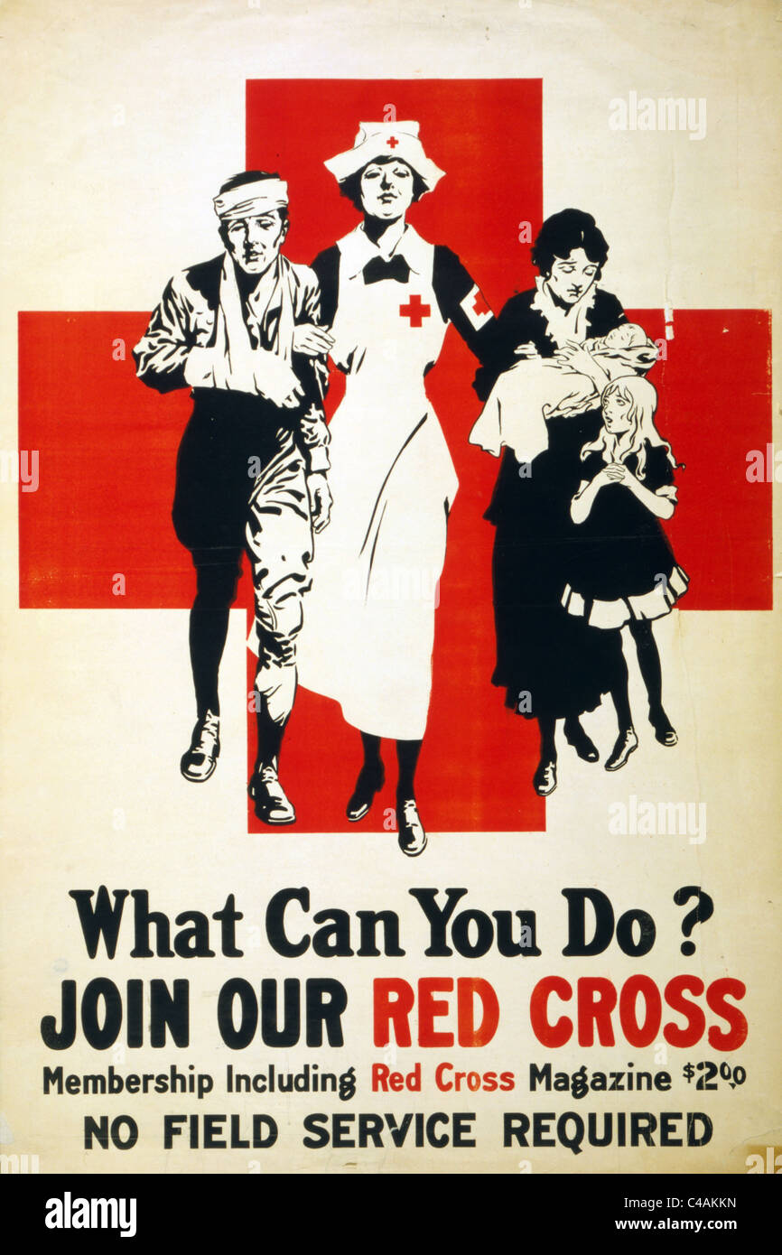 Affiche de recrutement de la Croix Rouge Banque D'Images