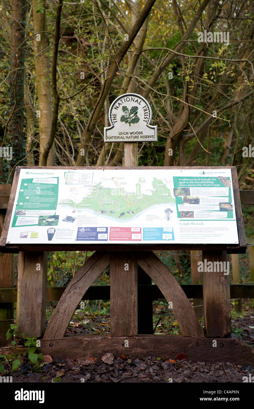 D'information touristique à Leigh Woods National Nature Reserve, Bristol Banque D'Images
