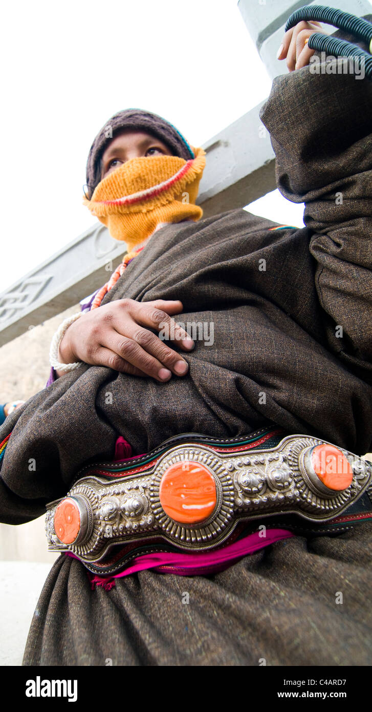 Les femmes tibétaines colorées dans l'Est du Tibet. Banque D'Images