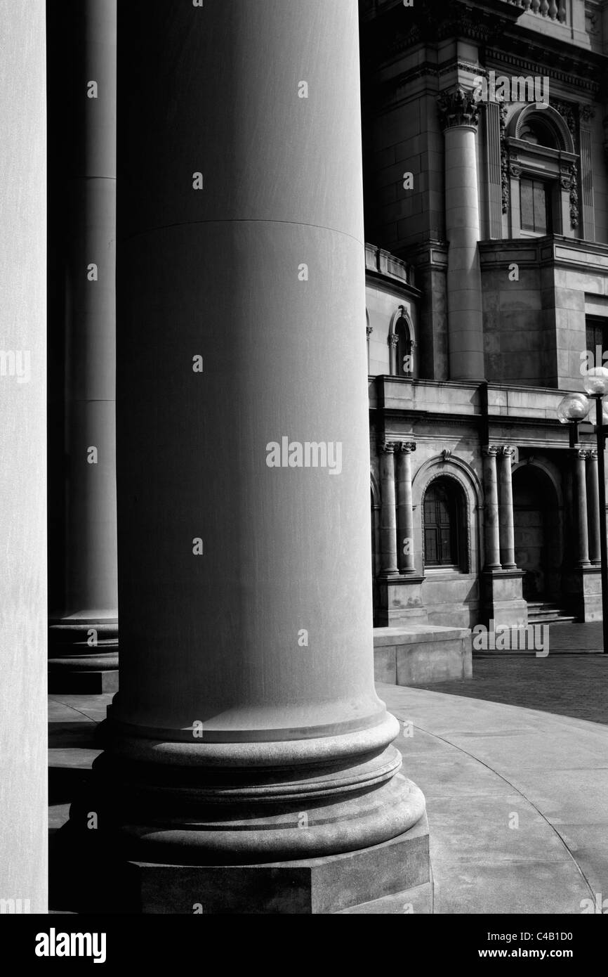 États-unis, Massachusetts, Boston. Colonnes de style Renaissance et l'architecture de l'Église mère, la première Église du Christ, Banque D'Images