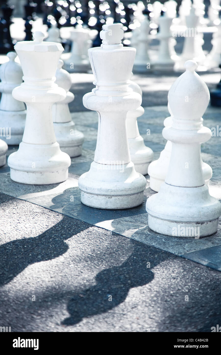 Échecs de la rue. Coloris blanc brillant. Banque D'Images