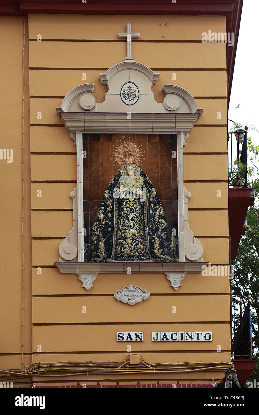 Mosaïque carreaux catholique espagnol Vierge Marie Banque D'Images