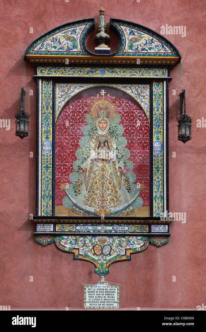 Mosaïque carreaux catholique espagnol Vierge Marie Banque D'Images