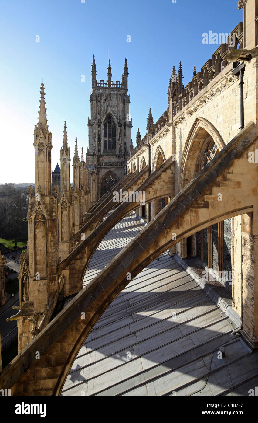 York Minster est une cathédrale gothique à York, en Angleterre et est l'un des plus importants du genre en Europe du Nord Banque D'Images