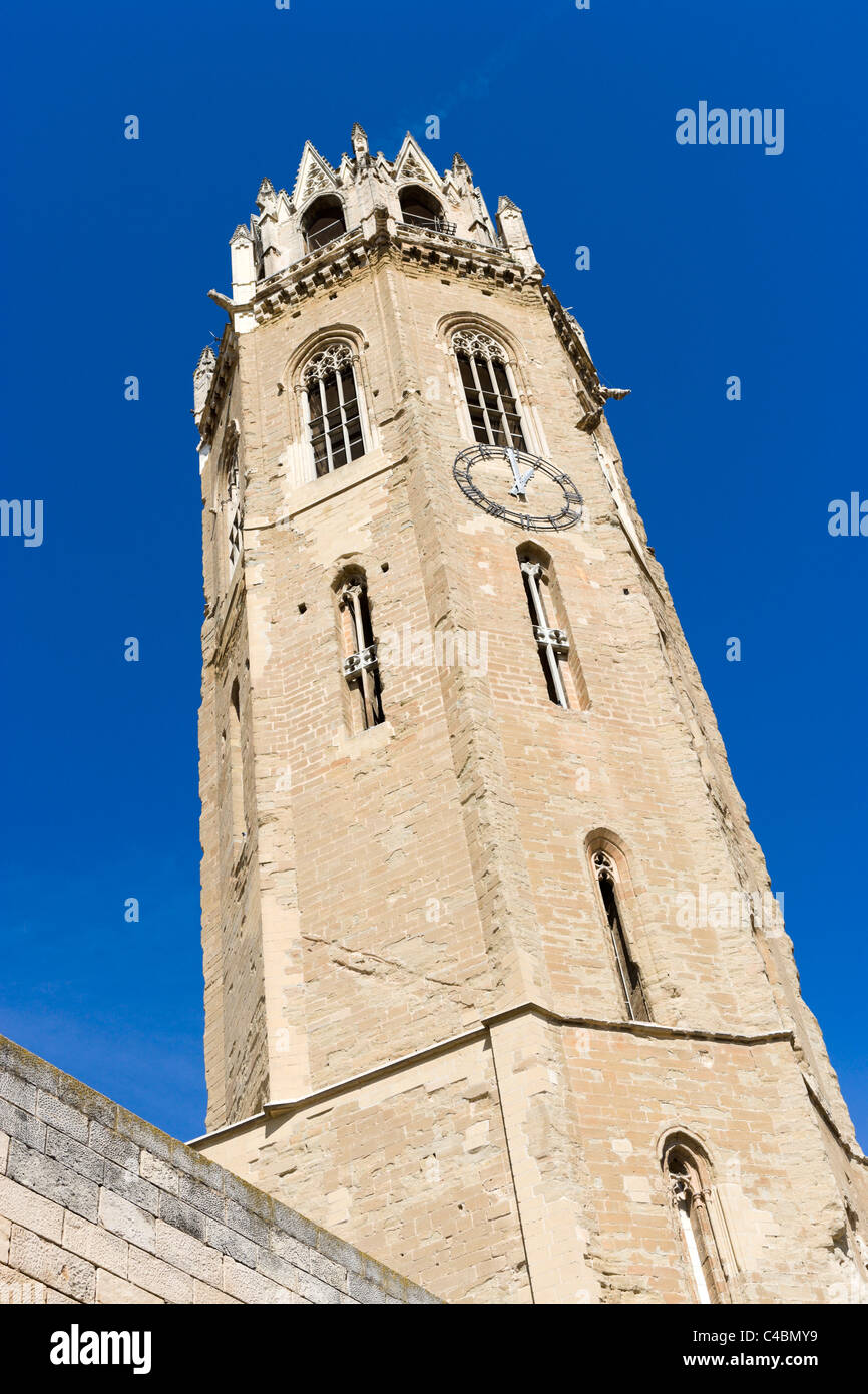 Clocher de la Seu Vella (ancienne cathédrale), Lleida (Lérida), Catalogne, Espagne Banque D'Images