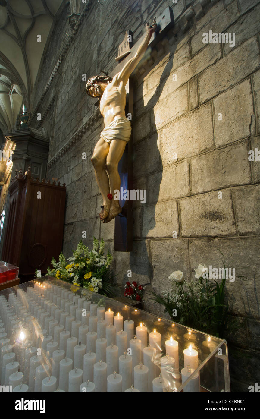 La figure du Christ crucifié à la cathédrale San Pedro de Jaca, Espagne Banque D'Images