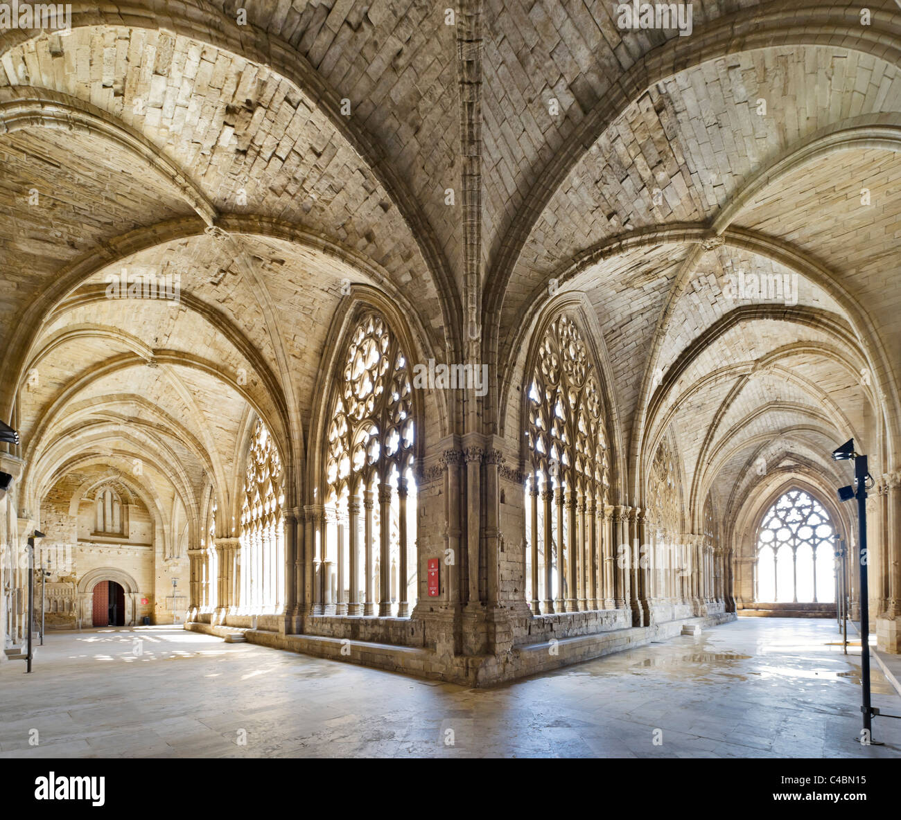 Cloître gothique de la Seu Vella (ancienne cathédrale), Lleida (Lérida), Catalogne, Espagne Banque D'Images