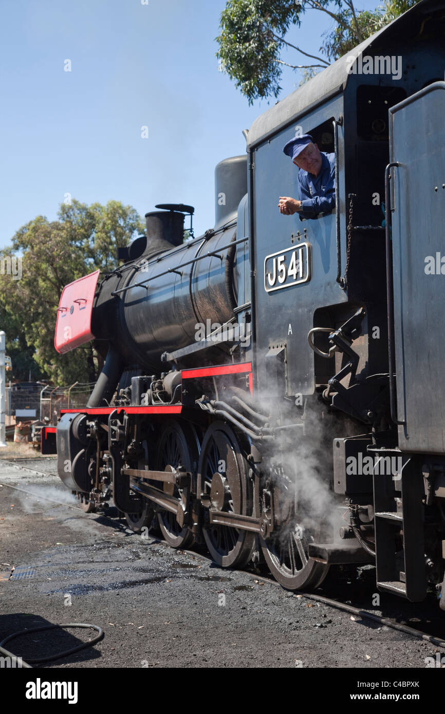 Les Trains à vapeur à Malden, Victoria, Australie. Banque D'Images