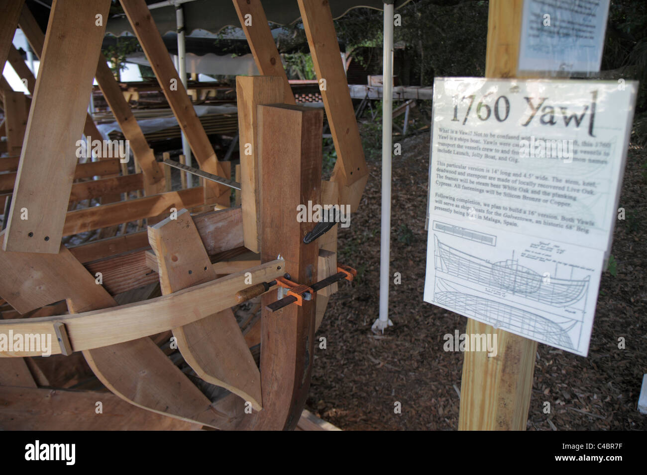 Saint Augustine Floride, St.Phare et musée Augustine, bateau, sous construction d'un nouveau bâtiment, collection d'expositions, 1760 Banque D'Images