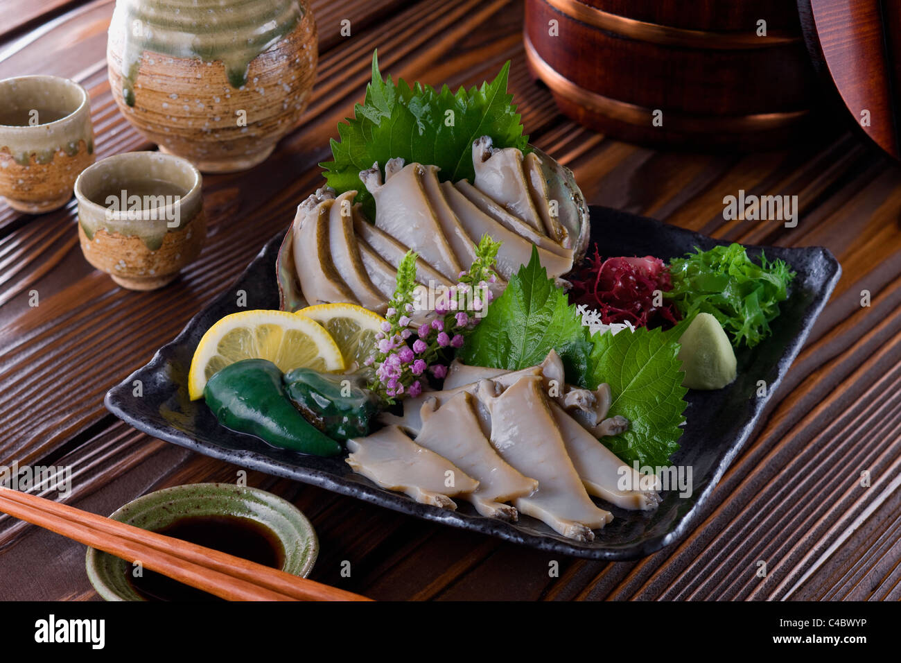 Sashimi de Awabi Banque D'Images