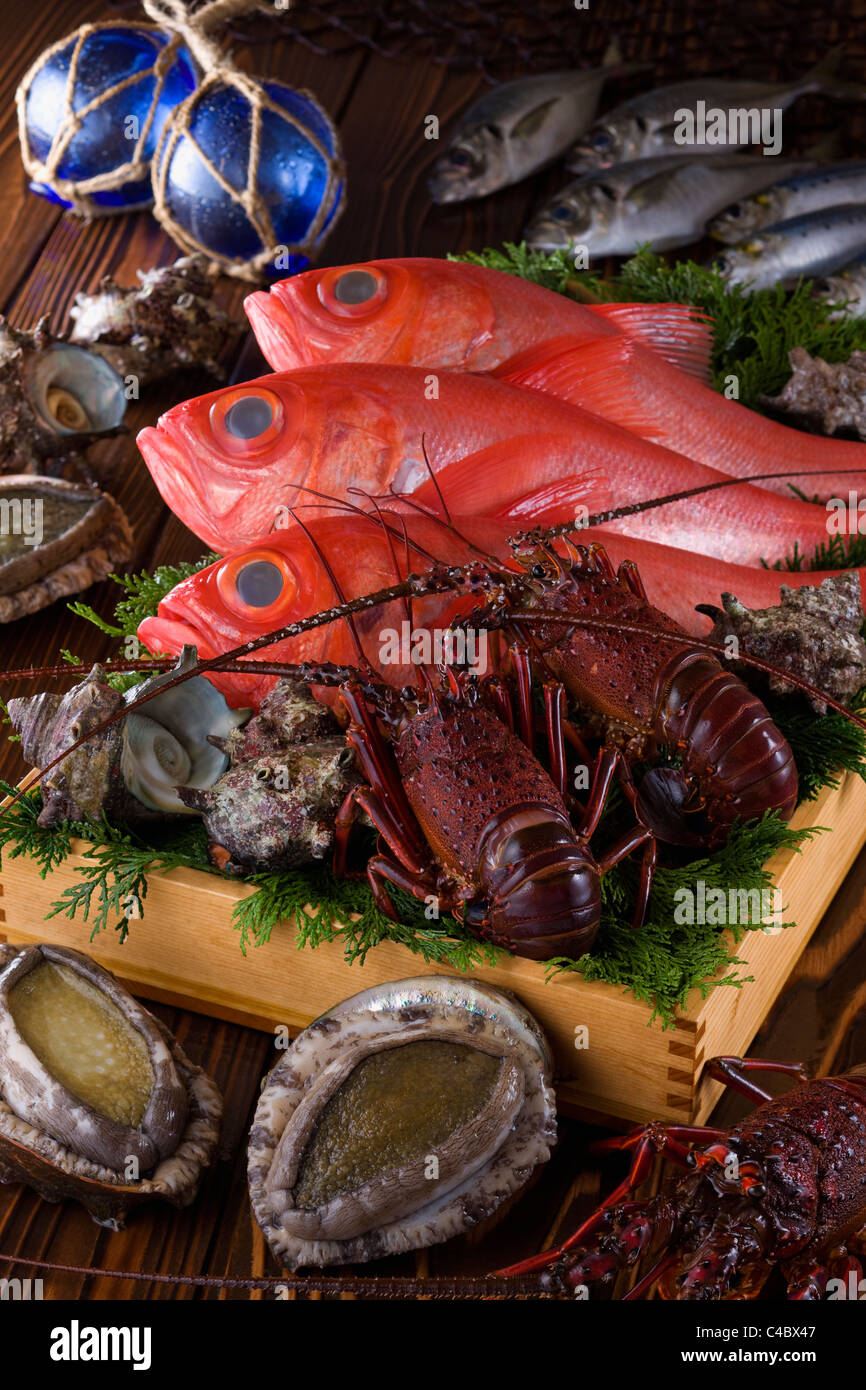 Les fruits de mer de la région d'Izu Banque D'Images