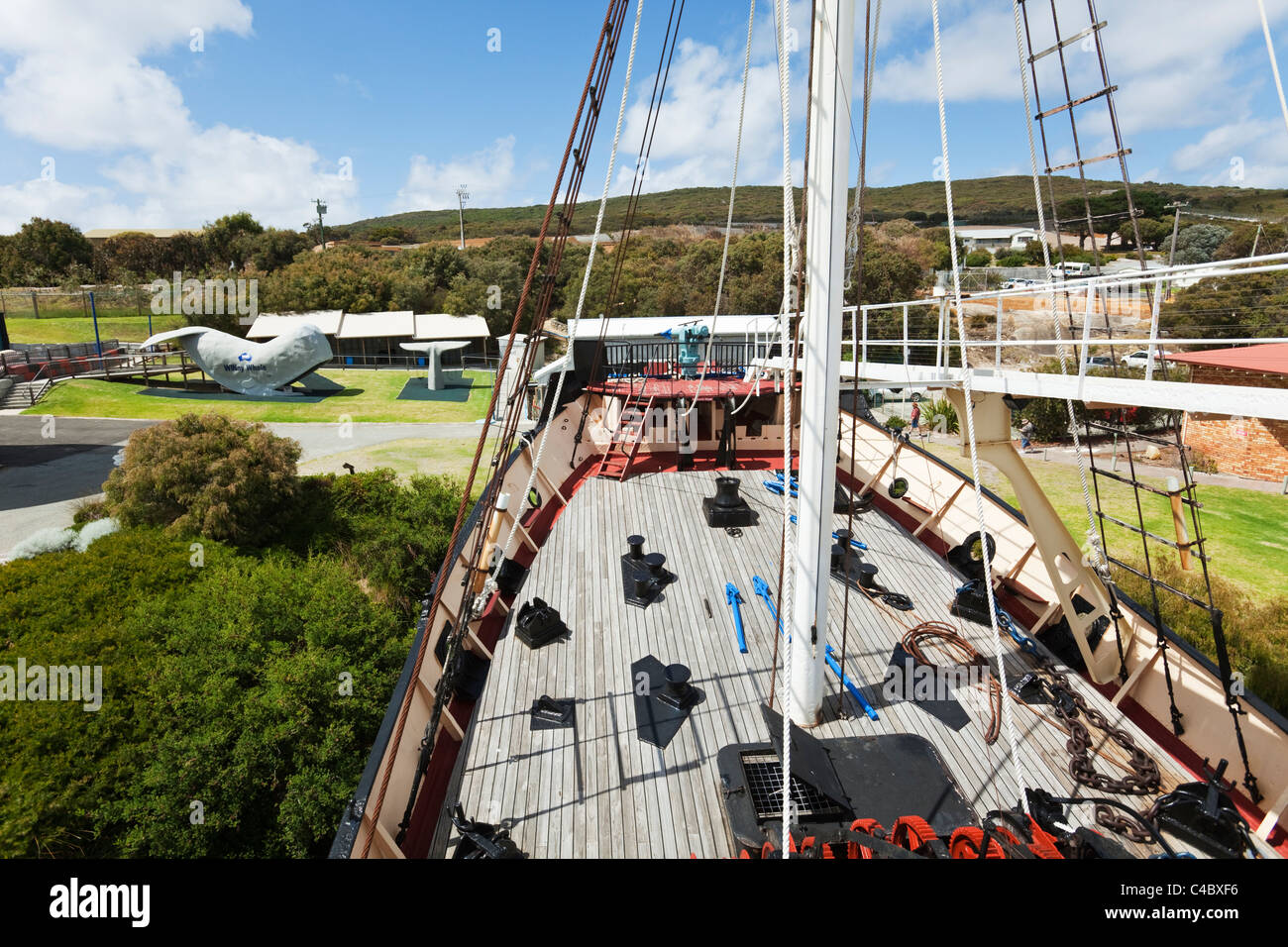 Pont du navire à Whalechaser Cheynes IV Whale World museum. La baie Frenchman, Albany, Australie occidentale, Australie Banque D'Images