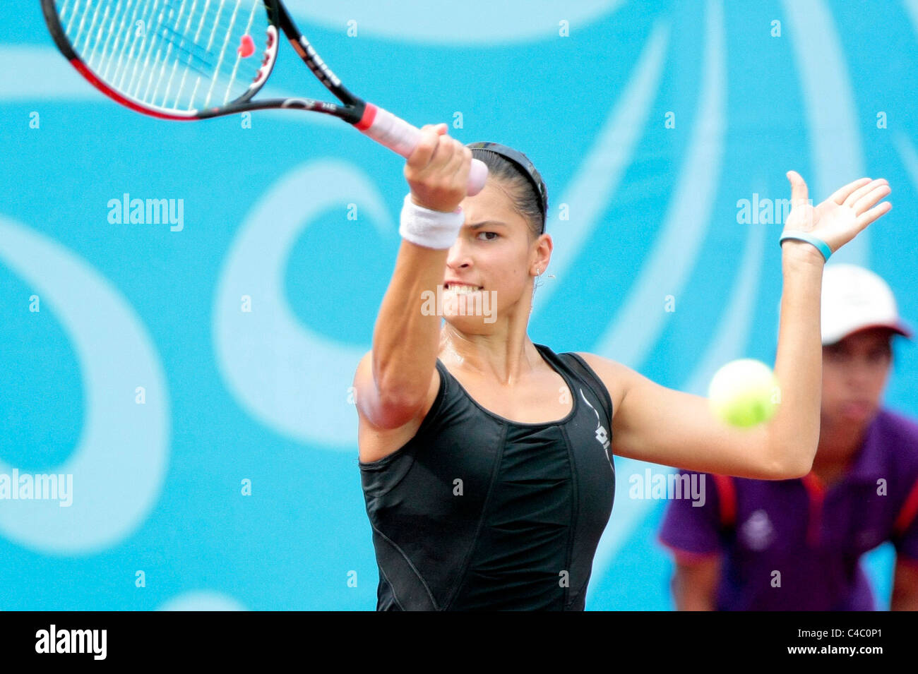 De la Slovaquie à l'équipe de Chantal Skamlova concurrentes dans les femmes en double finales. Banque D'Images
