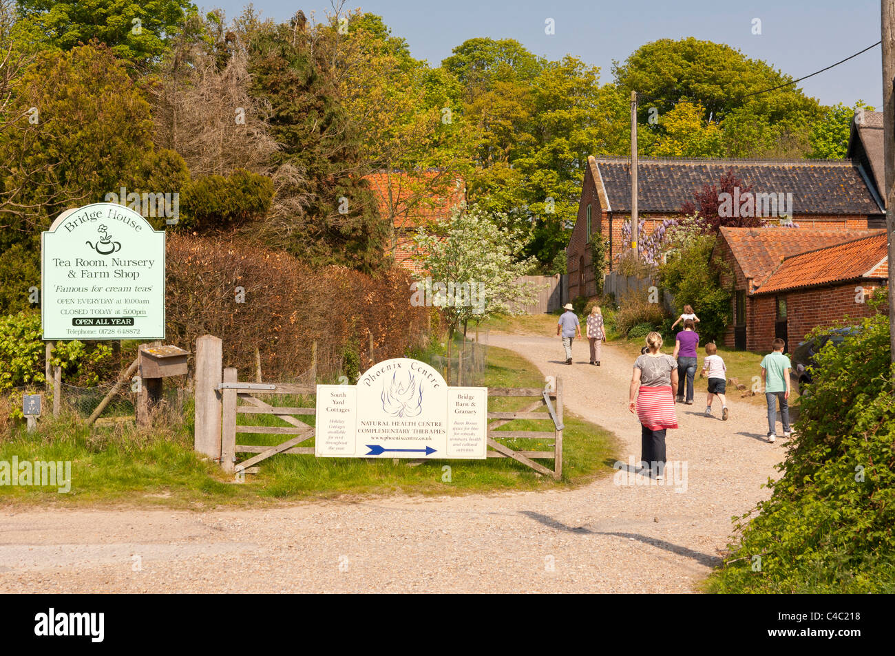 Le Bridge House salle de thé , pépinière et farm shop at Dunwich , Suffolk , Angleterre , Angleterre , Royaume-Uni Banque D'Images