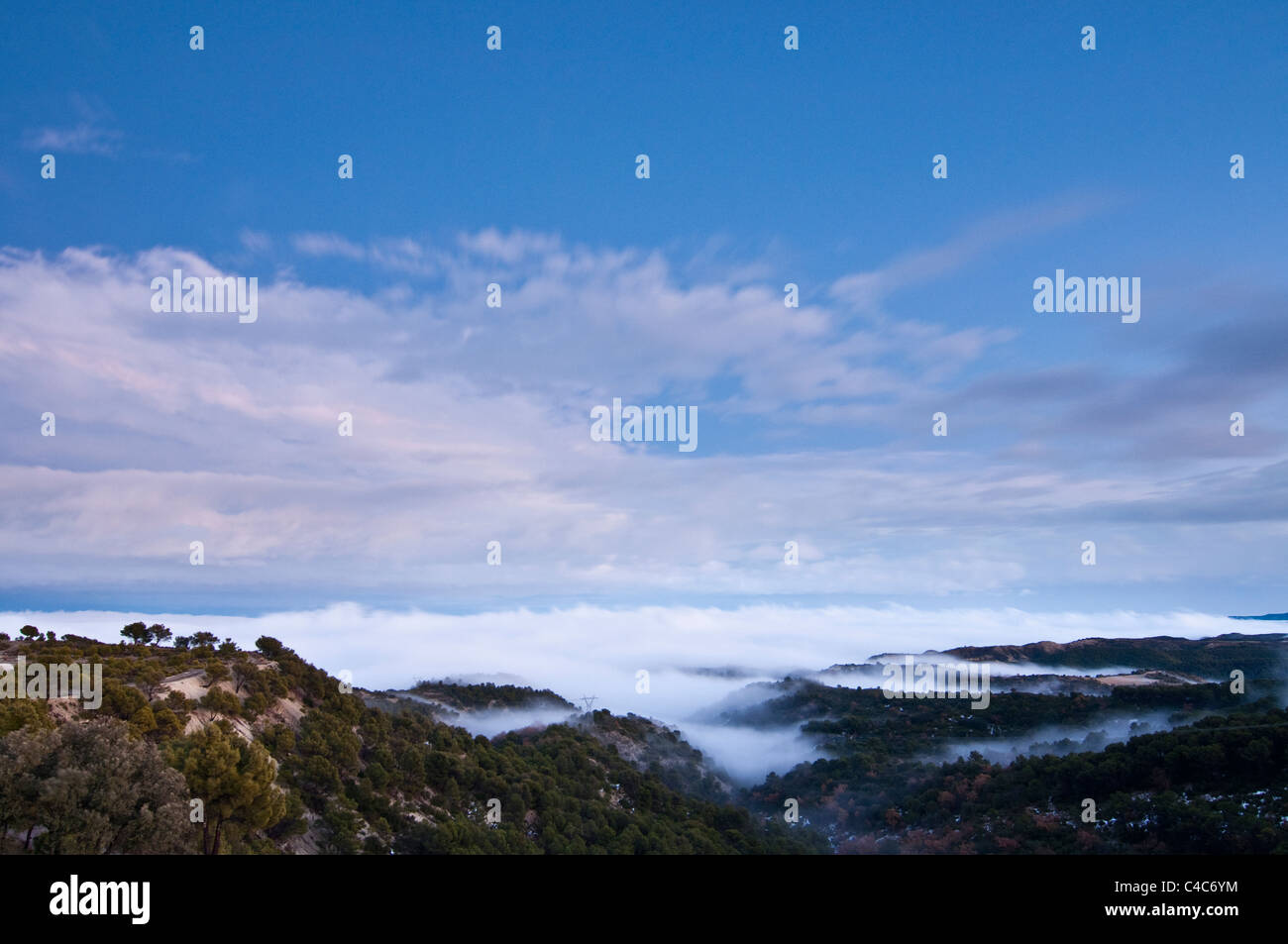 Vue panoramique des montagnes de Alcubierre. Leciñena. L'Aragon. Espagne Banque D'Images