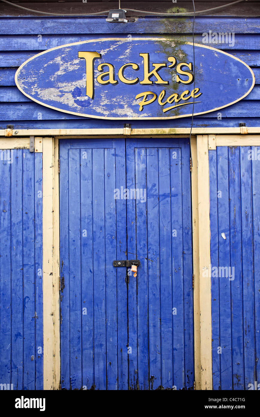 Cabane en bois bleu, Jack's Place Banque D'Images