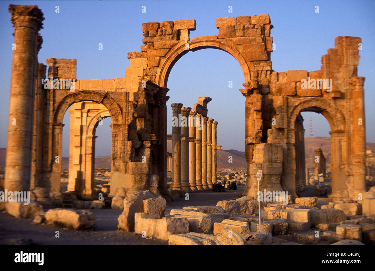 L'Arche du Triumphal, Palmyra, Syrie 1984 Banque D'Images