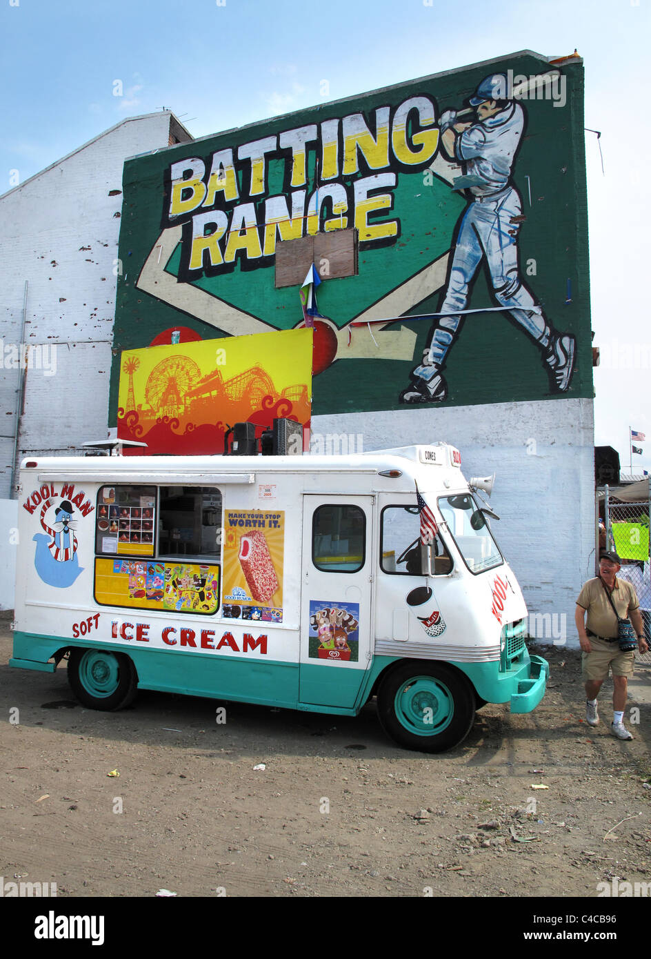 Ice cream van à la plage de Brighton, Coney Island, New York City, USA Banque D'Images