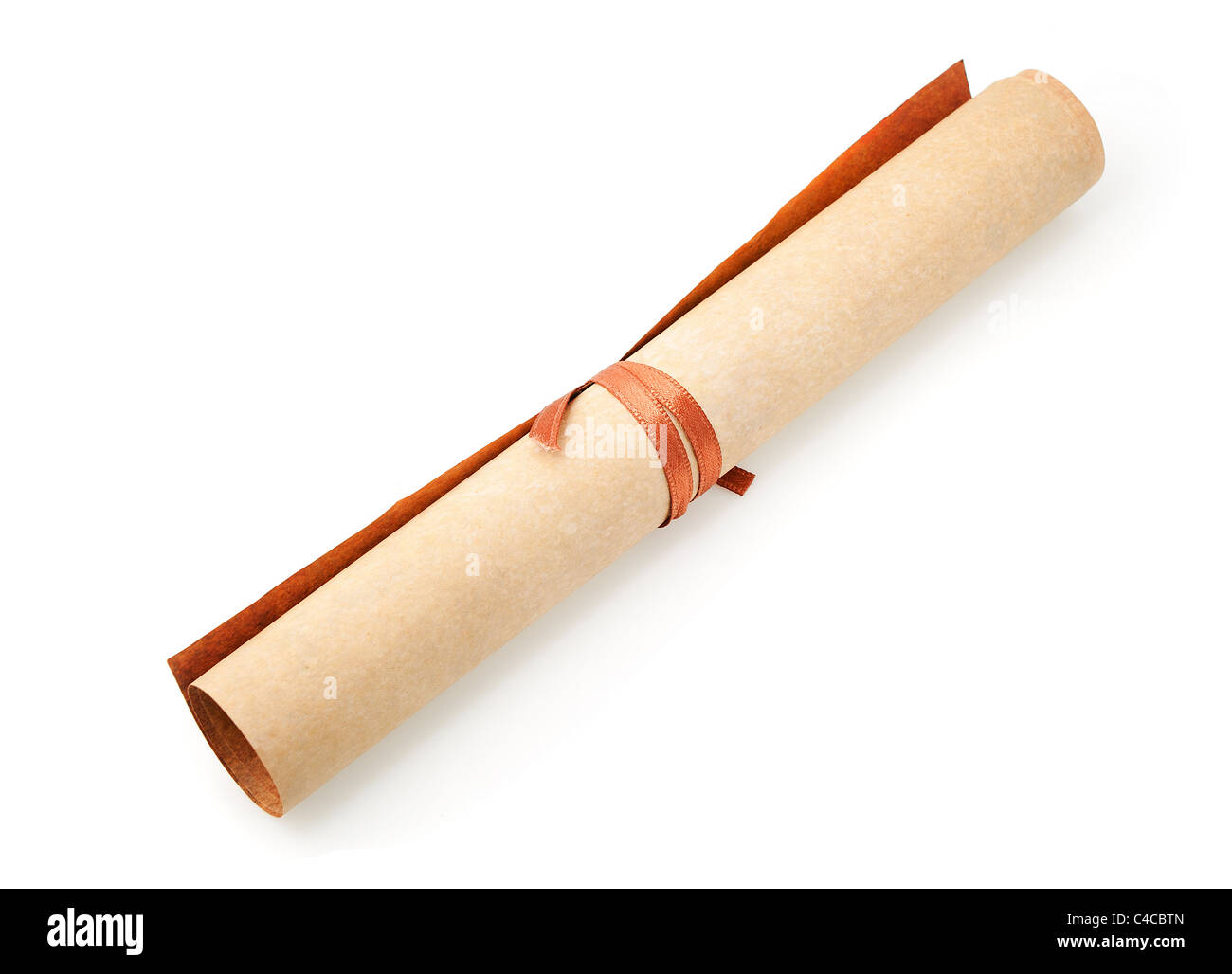 Parchemin Roule Rouleau de parchemin. Il est isolé sur fond blanc Photo Stock - Alamy