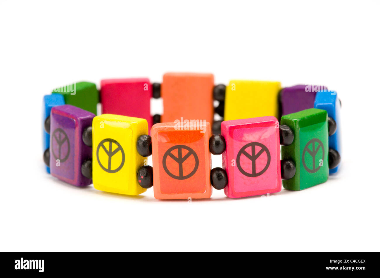 Bracelet blanc sur la paix pour les enfants Banque D'Images