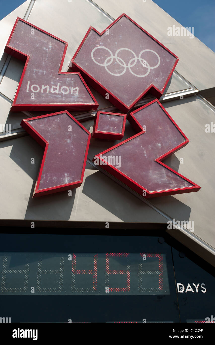 Logo des Jeux Olympiques 2012 à Trafalgar Square London Banque D'Images