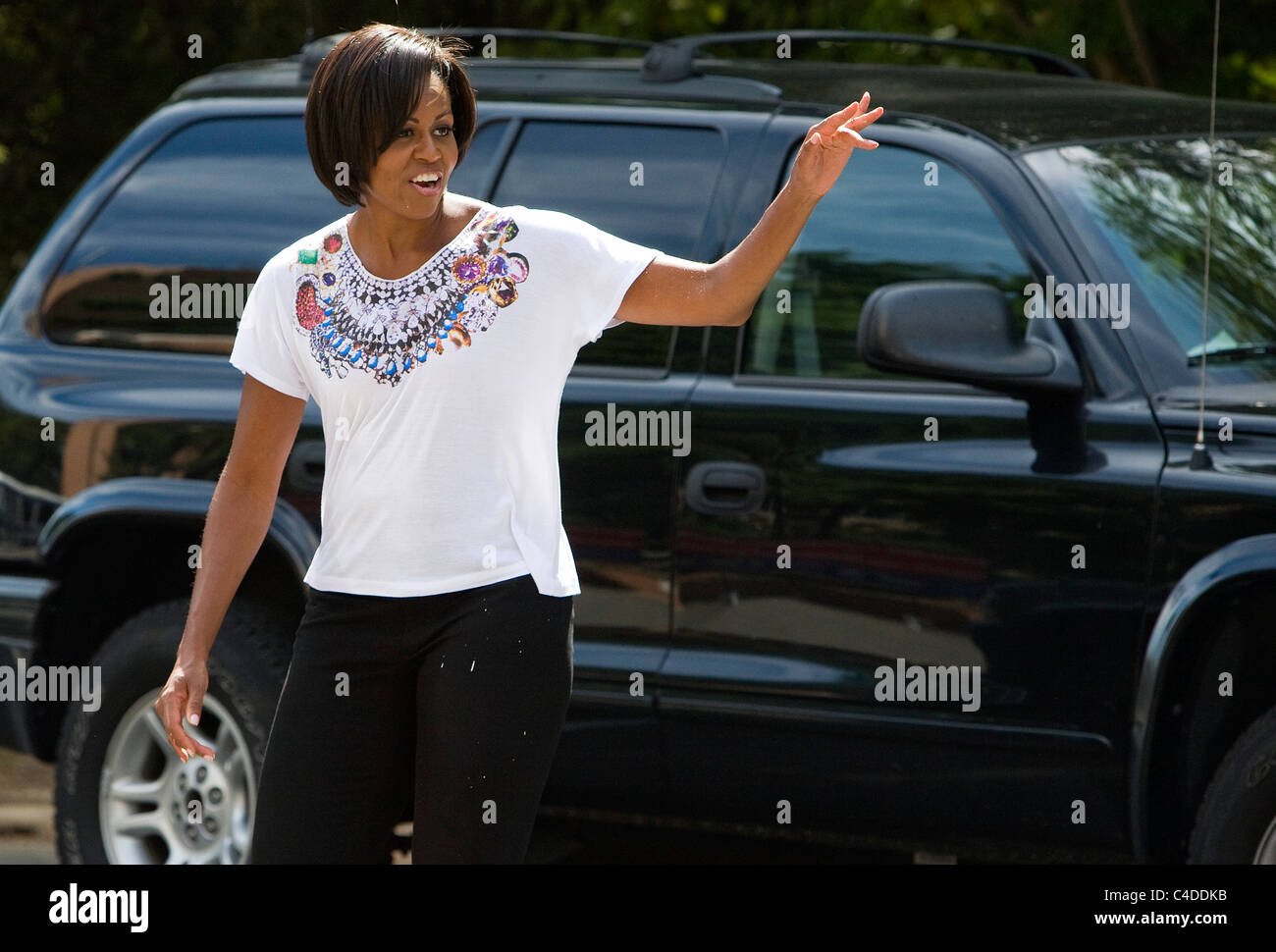 Michelle Obama permet de rénover une maison de retraite de l'AV. Banque D'Images