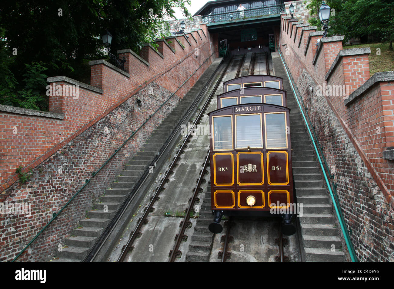 Hongrie, Budapest, téléphérique, château Banque D'Images