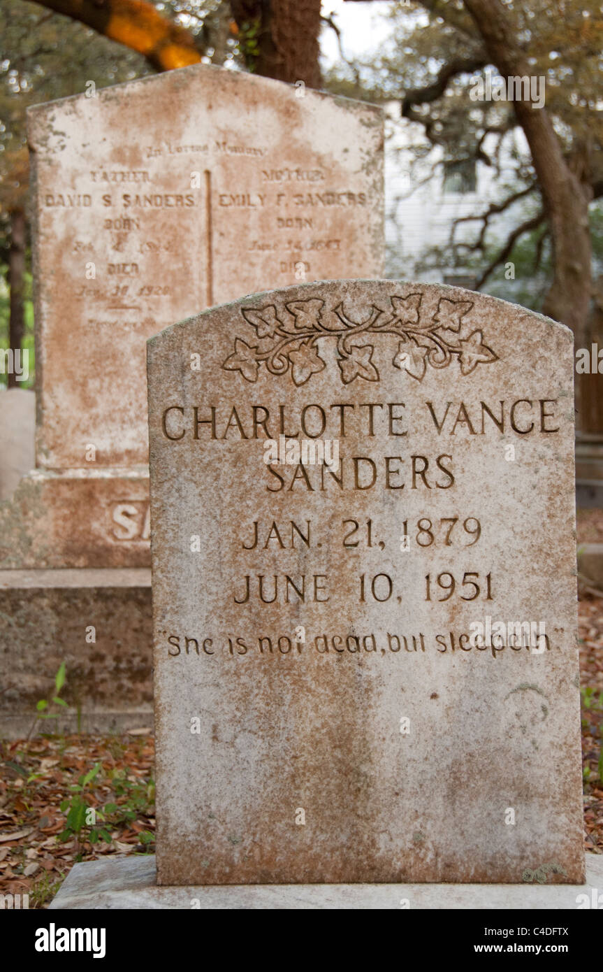 Caroline du Nord, de la mer de Beaufort. Vieux cimetière cimetière historique. Banque D'Images