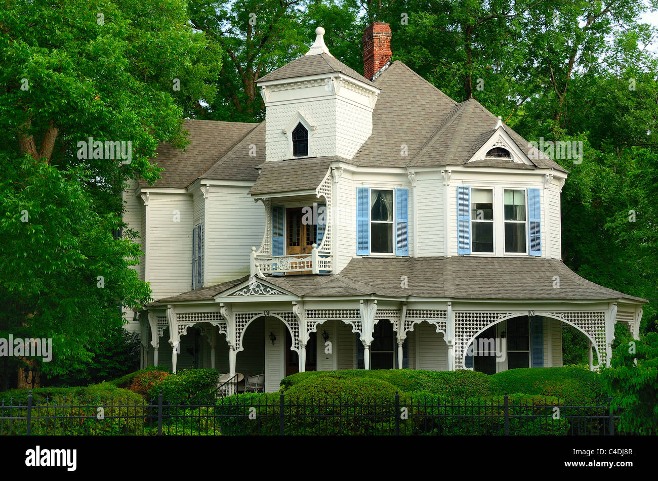 Madison, Géorgie, États-Unis maisons historiques d'avant-guerre. Banque D'Images