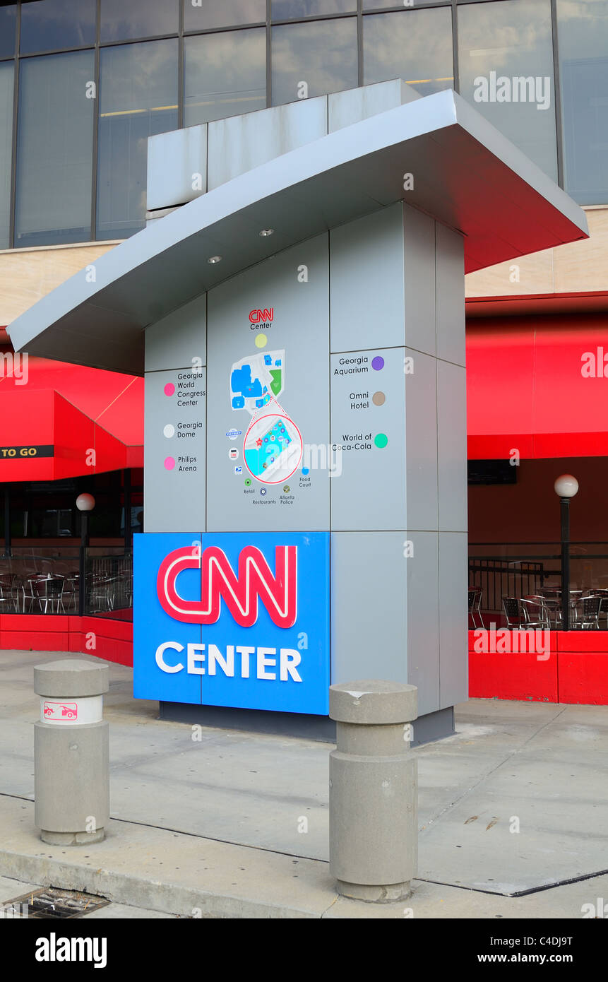 Siège de CNN news building à Atlanta, Géorgie. Banque D'Images