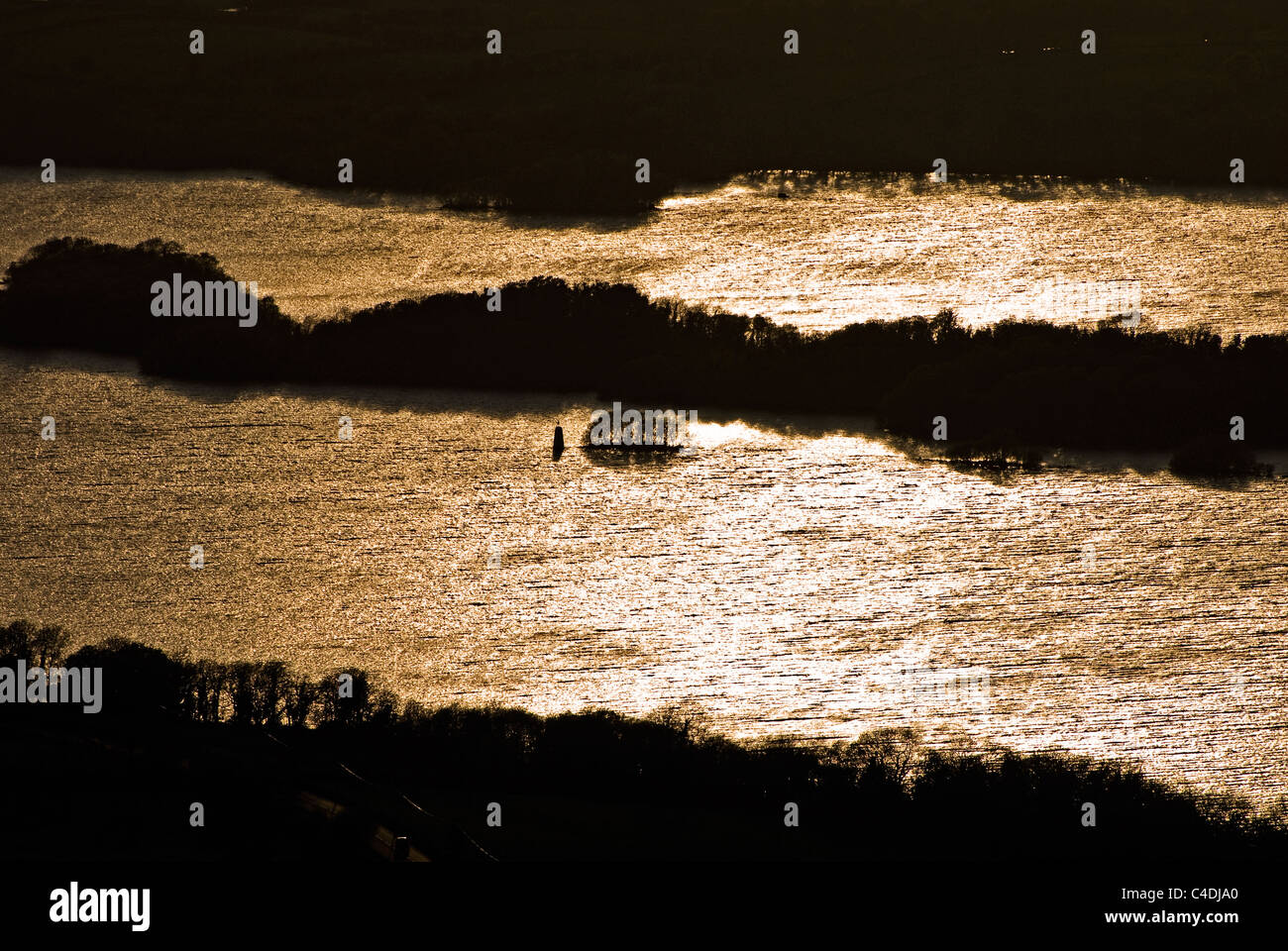 Lumière d'automne, Lower Lough Erne, comté de Fermanagh, en Irlande du Nord Banque D'Images