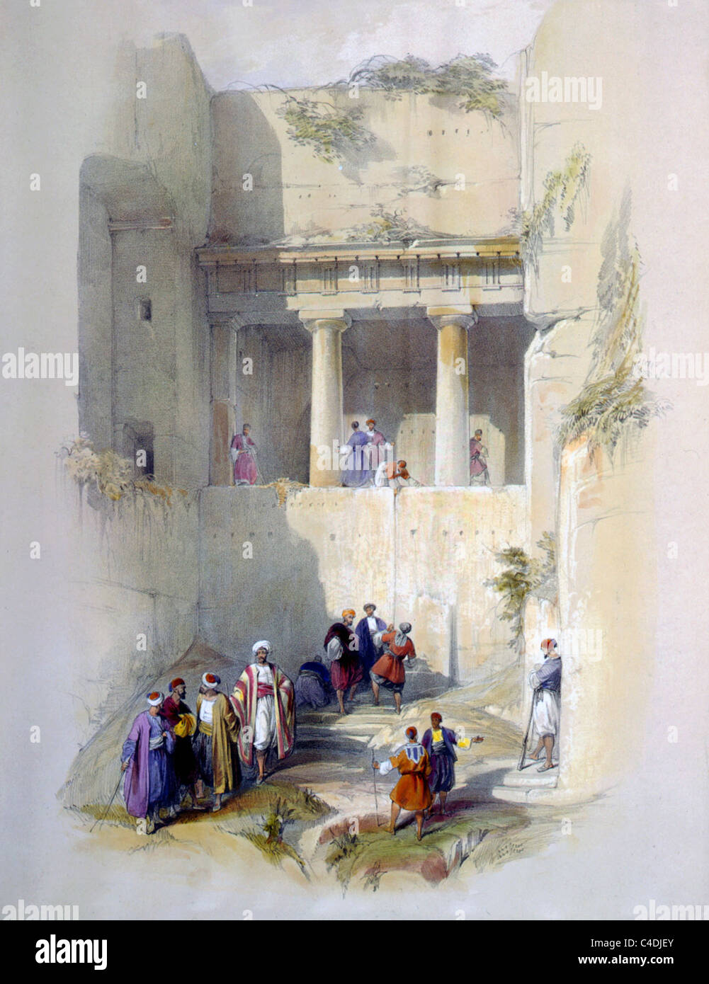 Tombeau de Saint James, vallée de Jehosaphat Jérusalem, Terre Sainte 1839 Banque D'Images
