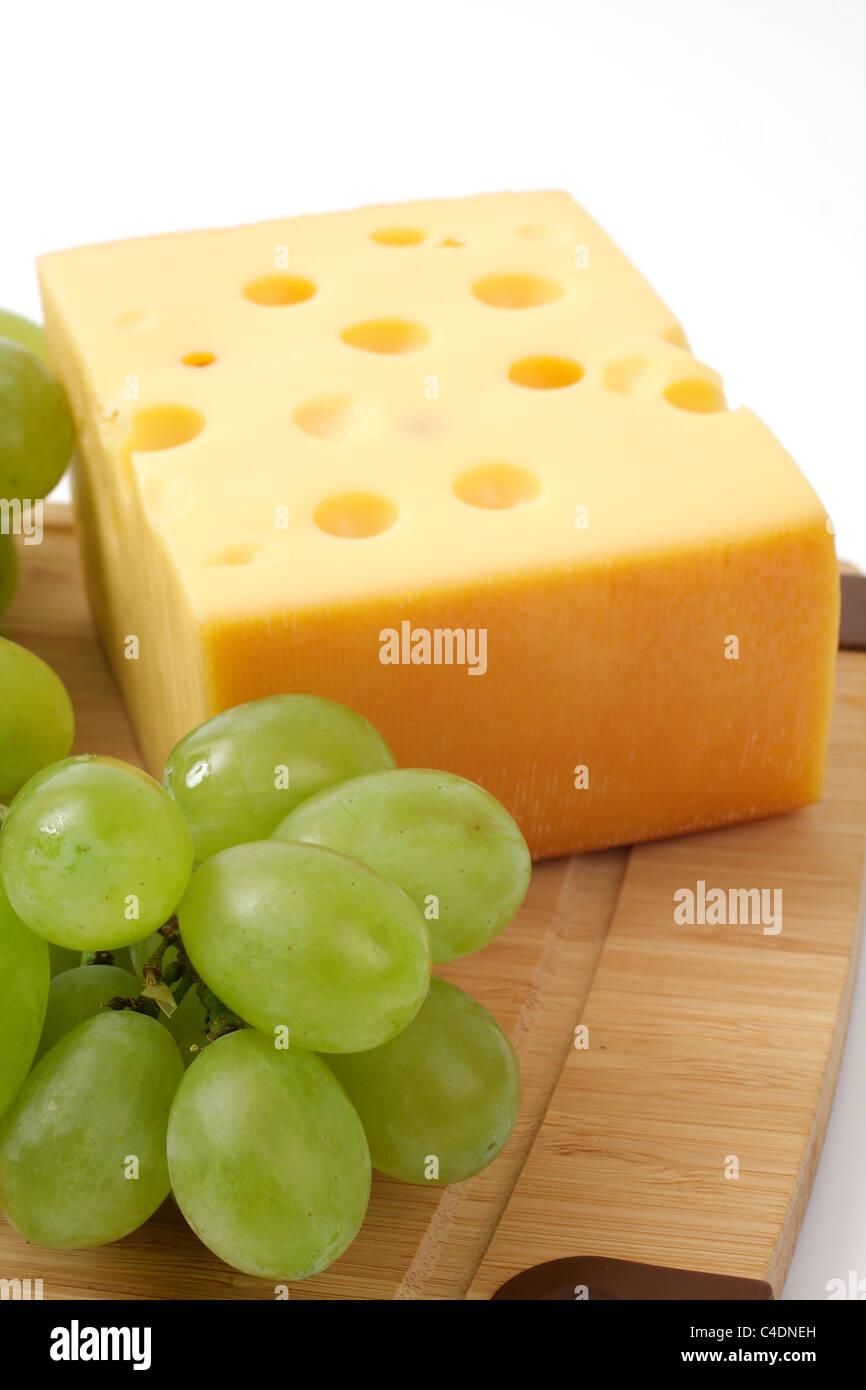 Raisins et fromage Banque D'Images