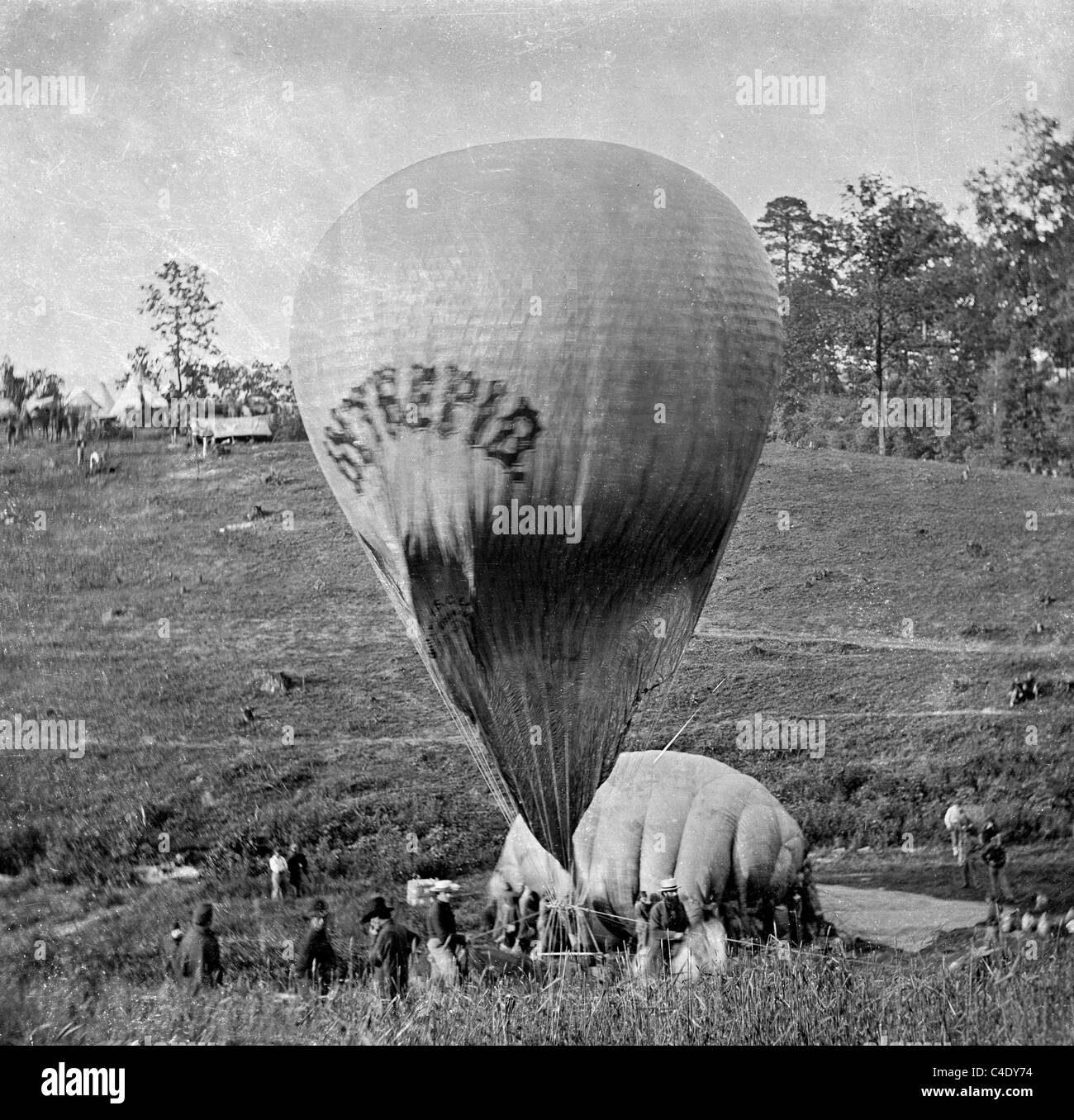 Intrepid hot air balloon durant la guerre civile américaine Banque D'Images