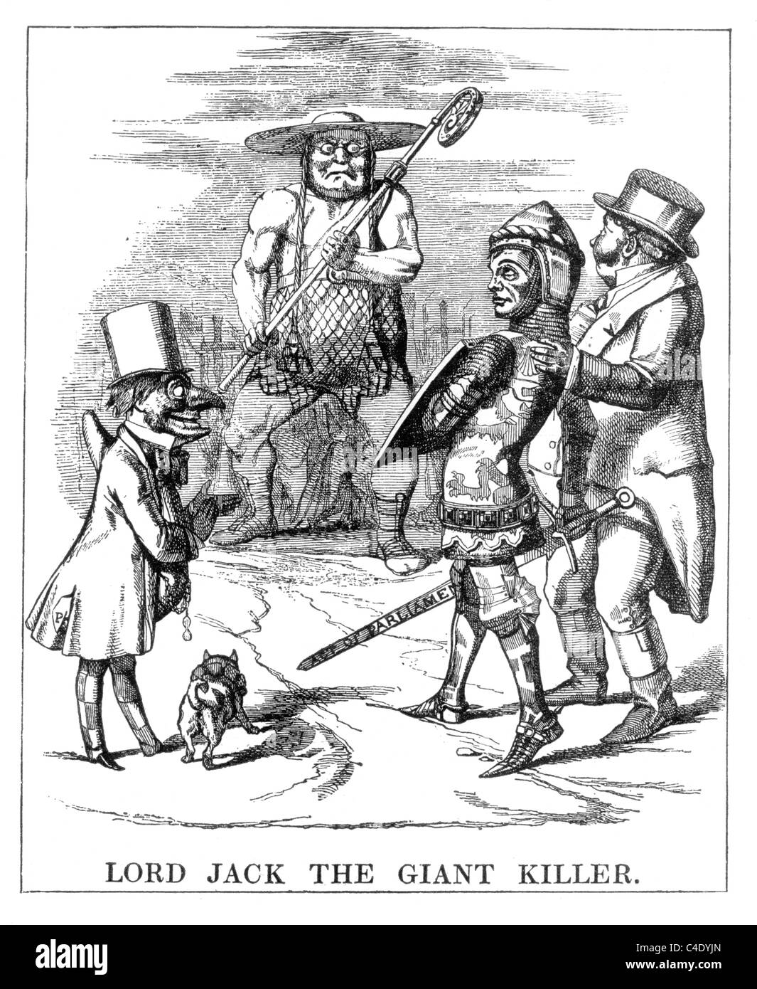 Sir John Tenniel's premier dessin animé pour Punch Magazine, 8 février 1851 Banque D'Images