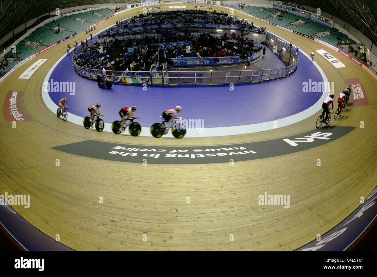 La Coupe du Monde de Cyclisme sur Piste Cyclisme Vélodrome de Manchester de la concurrence Février 2011 Banque D'Images