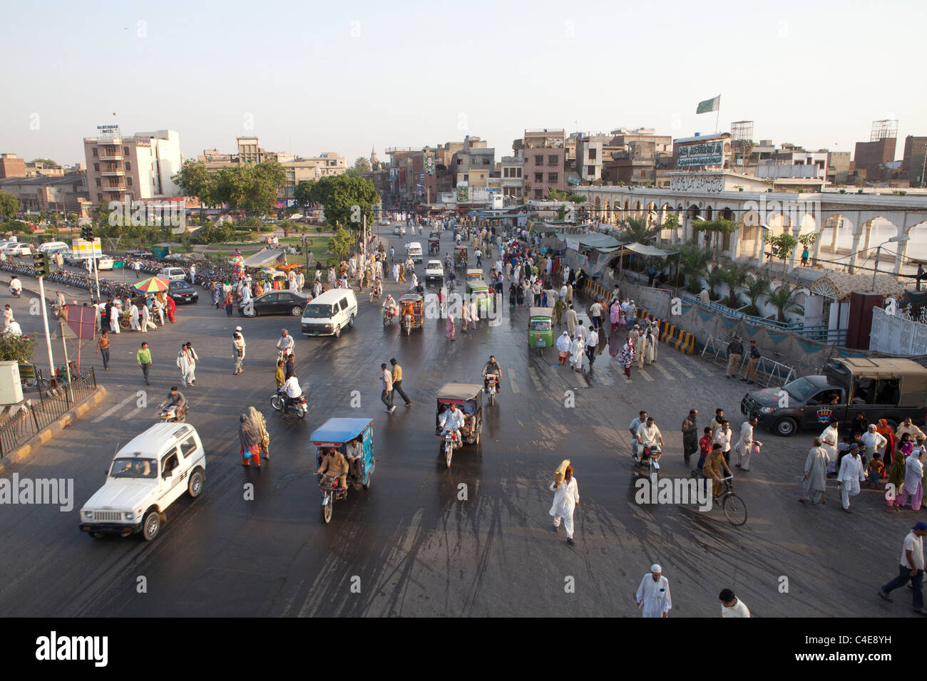 Le trafic de Lahore, Pakistan Banque D'Images
