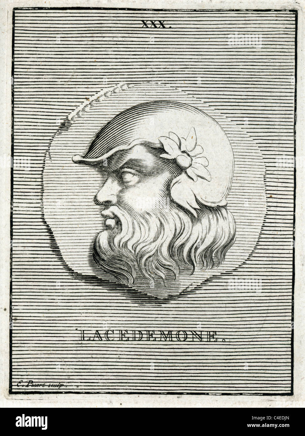 Portrait de Lacedemone classique de la mythologie grecque, fils de Zeus et de la Pleaid Taygete et un roi mythique de Sparte. Banque D'Images Portrait de Lacedemone classique de la mythologie grecque, fils de Zeus et de la Pleaid Taygete et un roi mythique de Sparte. Banque D'Images