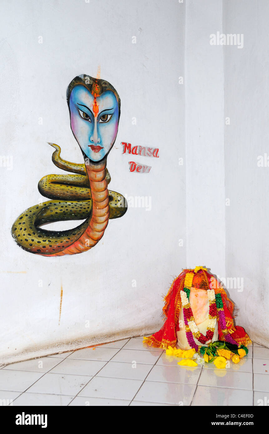 Un autel et l'intérieur du Temple Hindou Shiv Sagar Mandir à poste de Flacq, Flacq, Ile Maurice. Banque D'Images