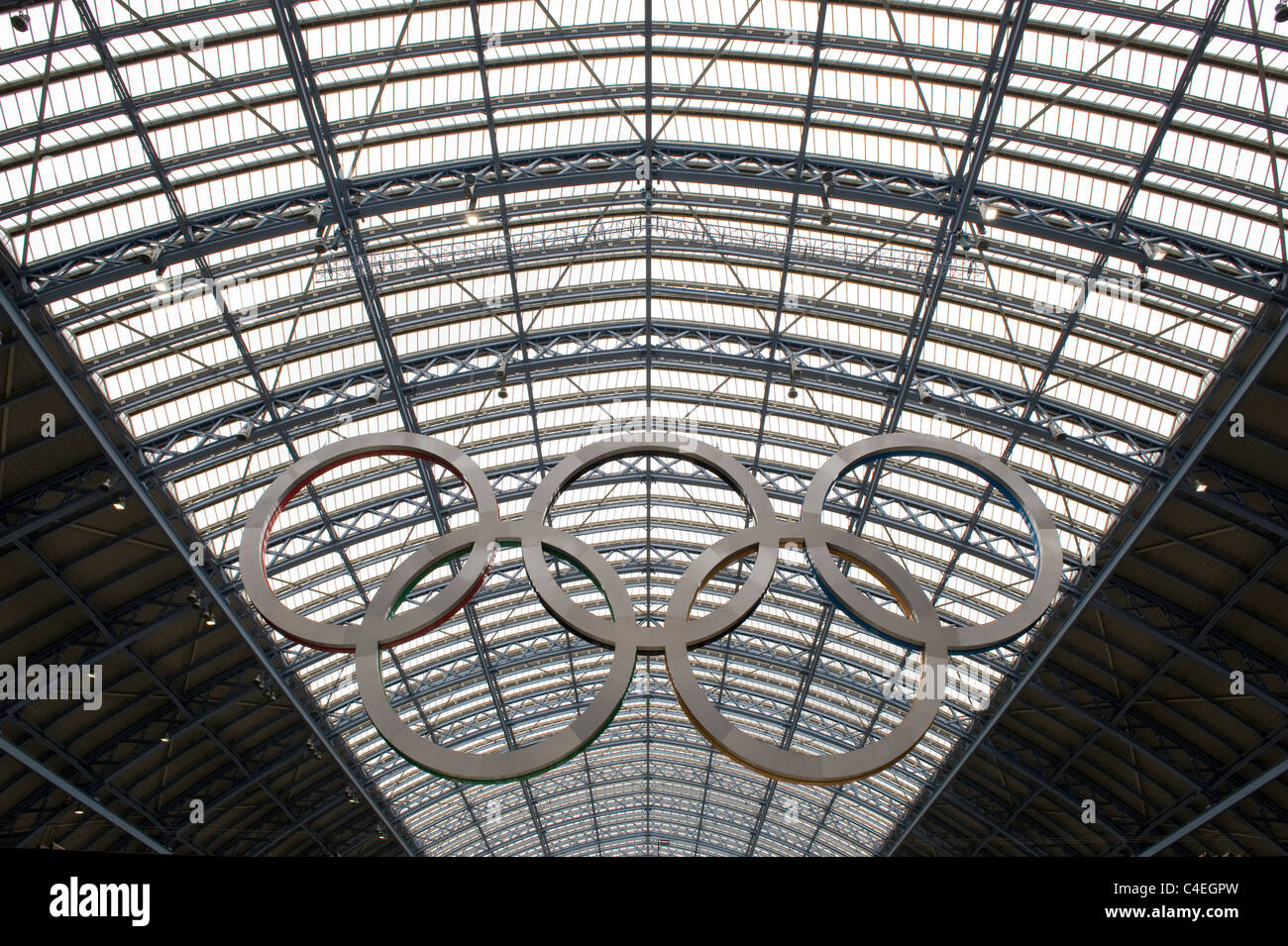 Une vue de la gare de St Pancras, Londres. Banque D'Images