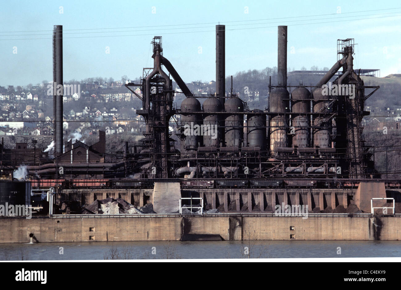 Bethlehem Steel mill de Braddock Rankin California dans les années 70 sur la Monongahela River au sud de Pittsburgh en Pennsylvanie Banque D'Images
