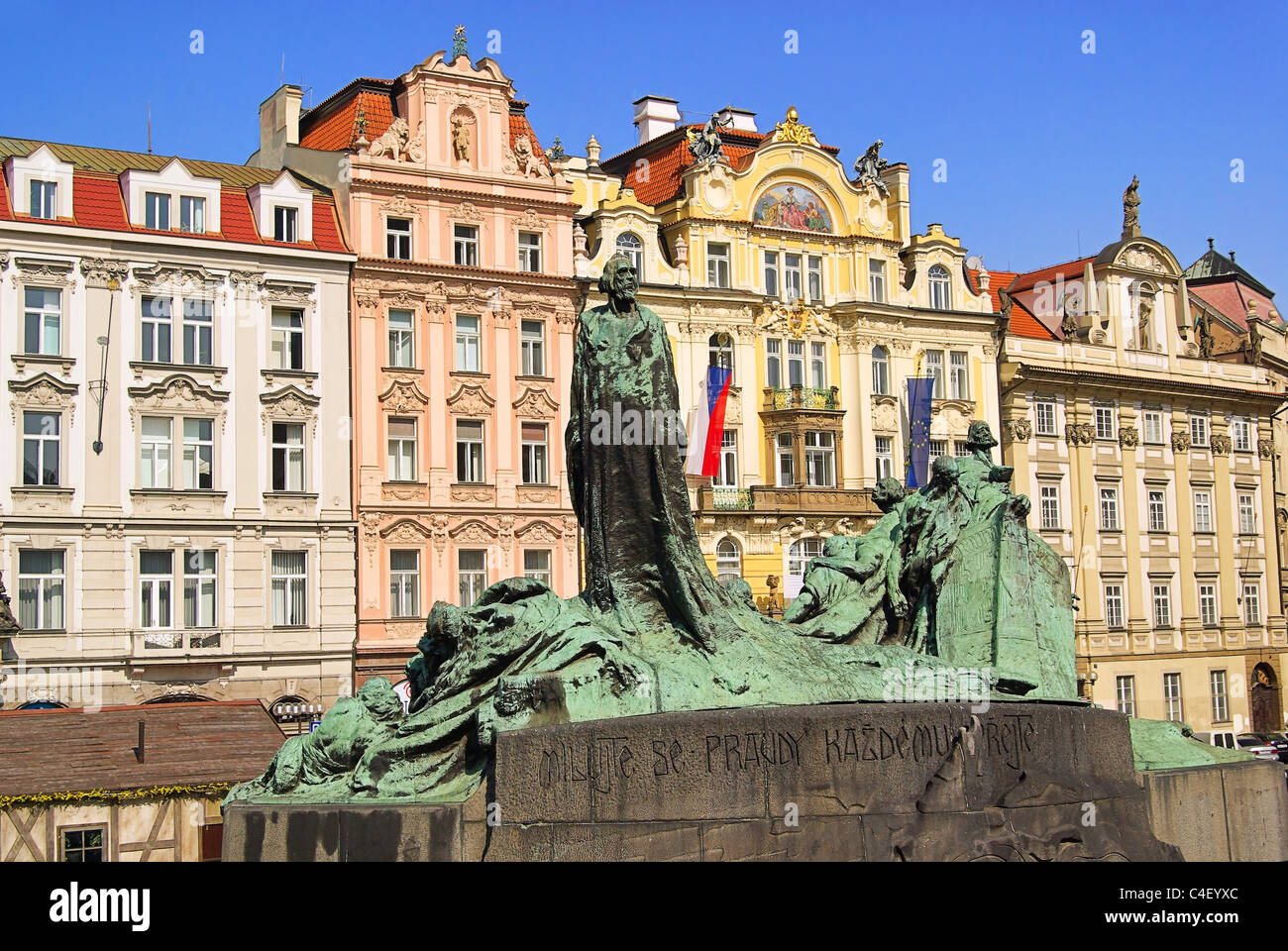 Prag Jan Hus Denkmal - Prague Jan Hus monument 01 Banque D'Images