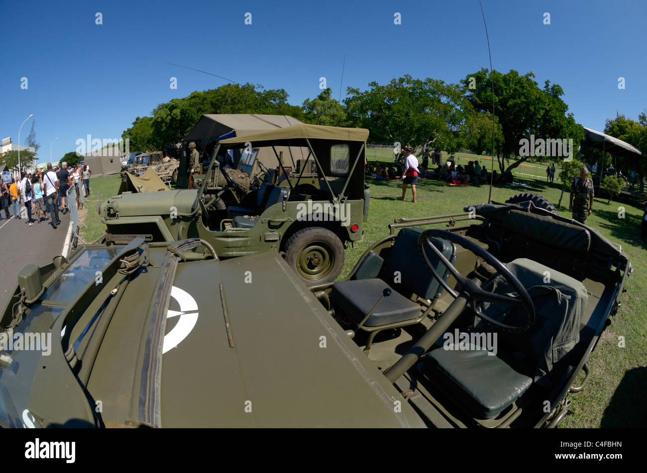 Montrer des forces françaises à la réunion de parachutistes Banque D'Images