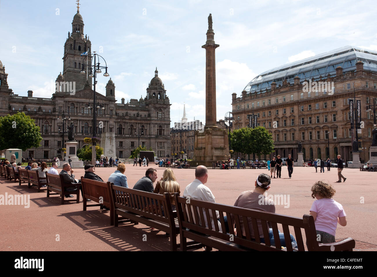 George Square et Glasgow City Chambers, de l'Écosse. Photo:Jeff Gilbert Banque D'Images