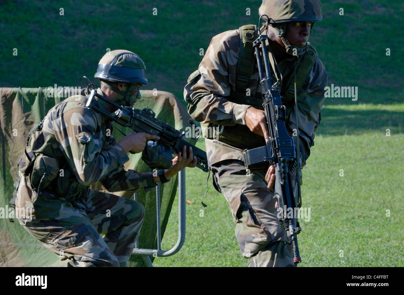 Montrer des forces françaises à la réunion de parachutistes Banque D'Images