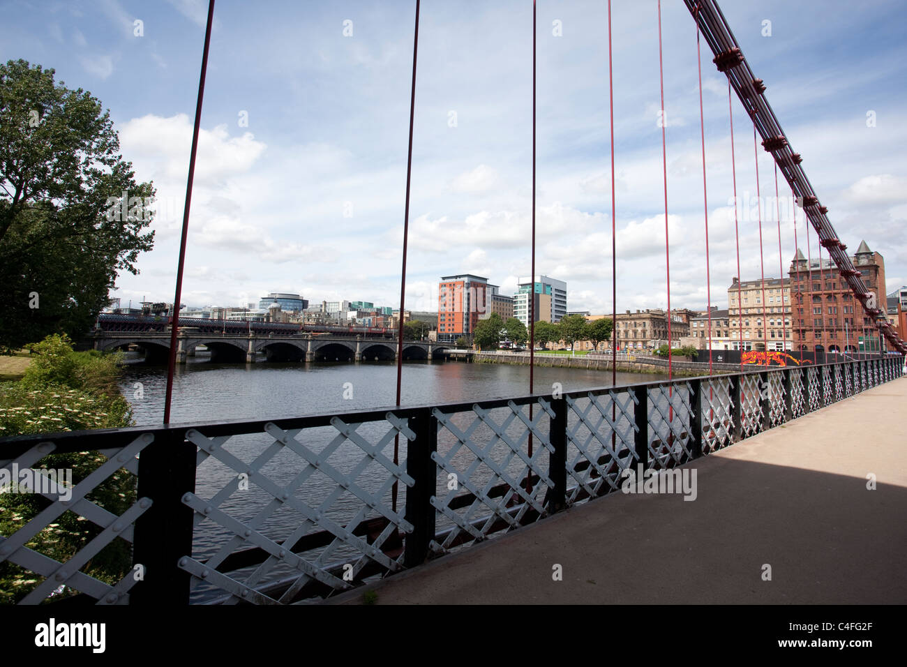 South Portland Street pont suspendu sur la rivière Clyde à Glasgow.Photo:Jeff Gilbert Banque D'Images